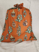 Load image into Gallery viewer, Western Christmas Reusable Gift Bags - Burnt Orange Ornaments
