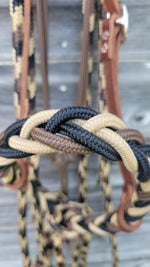 Load image into Gallery viewer, Stiff Flat Loping Hackamore w/ Mecate Reins
