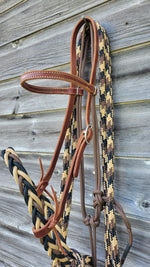 Load image into Gallery viewer, Stiff Flat Loping Hackamore w/ Mecate Reins
