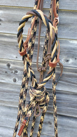 Load image into Gallery viewer, Stiff Flat Loping Hackamore w/ Mecate Reins

