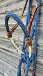 Load image into Gallery viewer, Covered Lariat Noseband Loping Hackamore w/ Loop Reins
