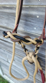 Load image into Gallery viewer, Stiff Round Training Hackamore w/ Tan Loop Reins
