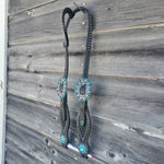 Load image into Gallery viewer, Weaver Turquoise Cross Bling Black Single Ear
