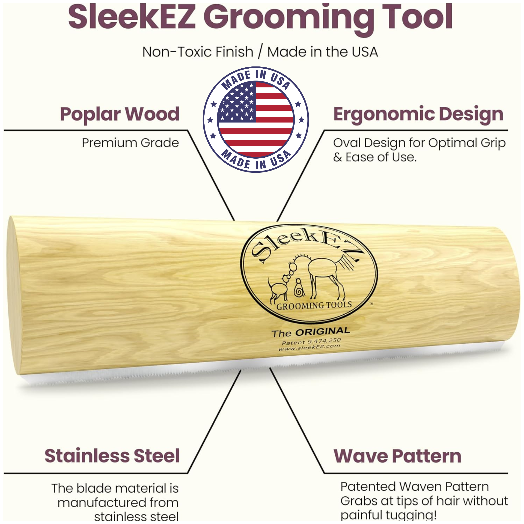 SleekEZ® Shedding and Grooming Tool (Shipping 3/10 and 3/11)