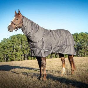 75" Jeffers Poplar Head Defense 1680 Denier Turnout Blanket with Detachable Neck - Med. Weight